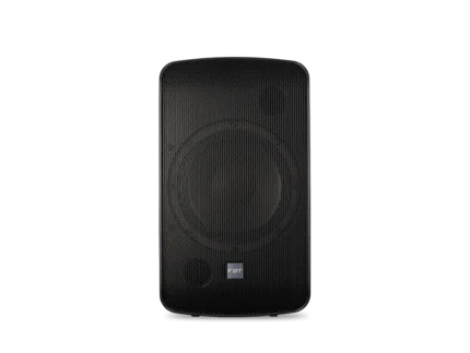 FBT CANTO 8CA 8-element active column speaker showing driver configuration and acoustic design details