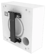 FBT KEIRON 8S wall mount bracket in black and white finish, front view