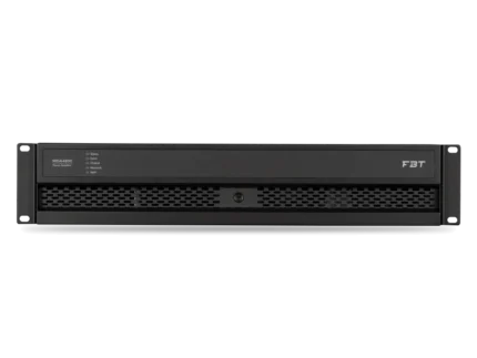 FBT MDA 4800 professional 4-channel amplifier rear panel showing connectors and cooling vents