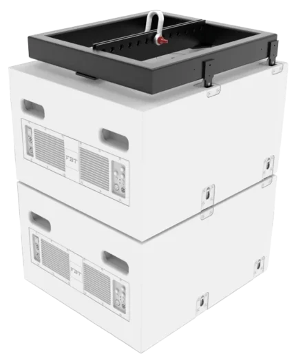 FBT MITUS 12 inch subwoofer with integrated flybar rigging frame front view