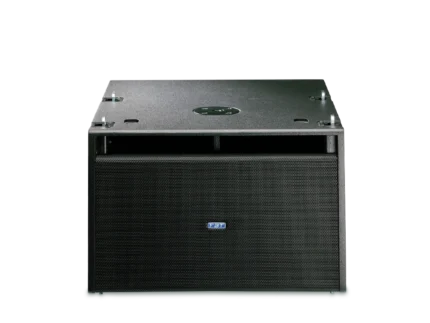 FBT MITUS 212FSA dual 12-inch active powered subwoofer with side panel and connectivity ports visible