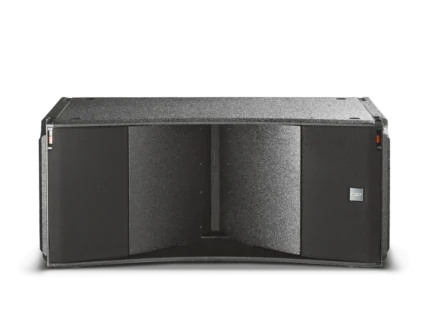 FBT MYRA 214L two-way passive line array module with dual 14-inch woofers, side profile showing depth and construction