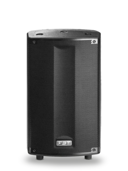 FBT PromaxX 110A 1x10 inch active powered PA loudspeaker shown from side angle with control panel visible
