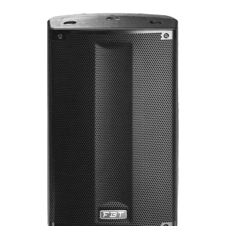 FBT PromaxX 110A 1x10 inch active powered PA loudspeaker shown from side angle with control panel visible