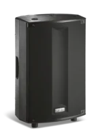 FBT PromaxX 114A powered loudspeaker showing front panel controls and 14-inch woofer detail