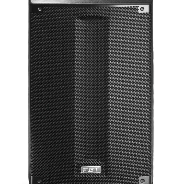 FBT PromaxX 114A powered loudspeaker shown from side angle displaying cabinet depth and connectivity