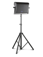 FBT StageMaxX 12MA powered stage monitor wedge in black positioned on stage floor during live performance
