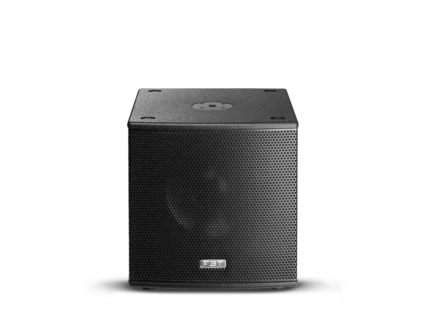 FBT SUBLINE 112SA 12-inch active powered subwoofer shown from side angle with control panel visible