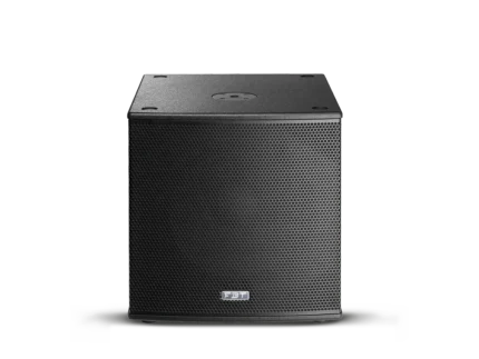 FBT Subline 115SA 15-inch active powered subwoofer shown from side angle profile