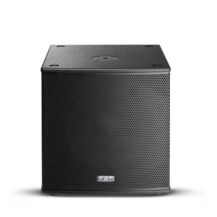 FBT Subline 115SA 15-inch active powered subwoofer shown from side angle profile