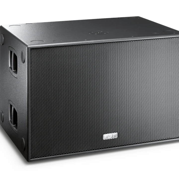 FBT SUBLINE 218SA dual 18-inch active powered subwoofer rear panel connections and controls detail