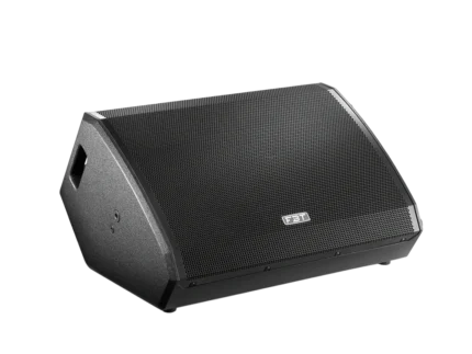 FBT VENTIS 112MA powered stage monitor wedge showing front panel controls and speaker grille detail