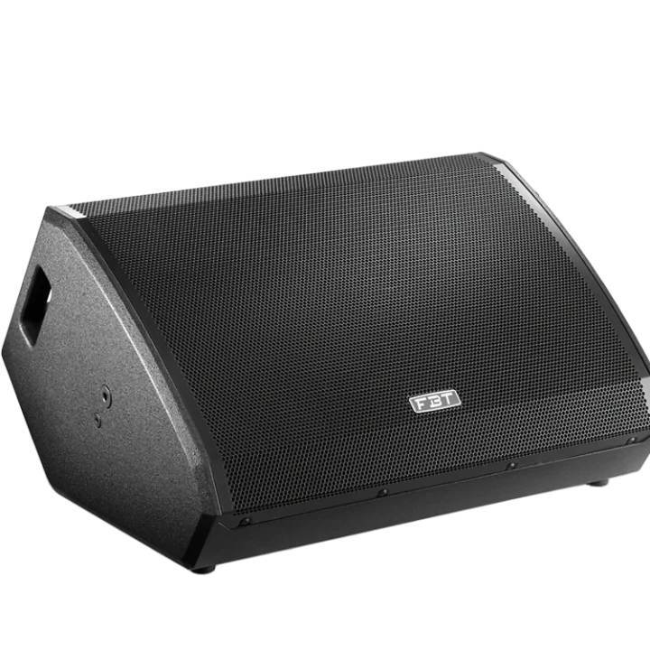 FBT VENTIS 112MA powered stage monitor wedge showing front panel controls and speaker grille detail