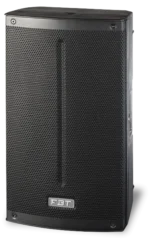 FBT X-Lite 108A portable PA speaker showing rear panel controls and connectivity options