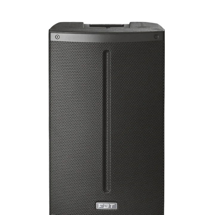 FBT X-Lite 112 passive portable PA loudspeaker shown from side angle with handle and grille visible