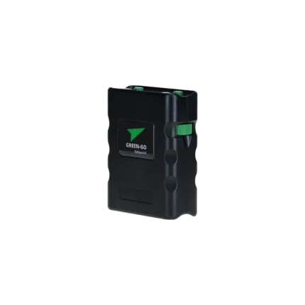 Green-GO Beltpack X digital intercom beltpack with front-facing controls and display screen