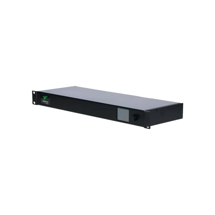 Green-GO Dante X digital intercom system with front panel controls and display screen