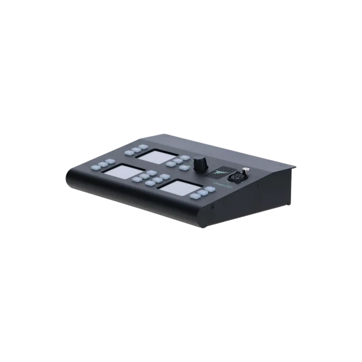 Green-GO Multichannel X Desk professional intercom console front view with control interface