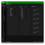 Green-GO Multichannel X Desk rear panel showing audio inputs, outputs, and network connectivity ports