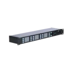 Green-GO Multichannel X digital intercom system showing side profile and connectivity ports