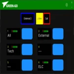 Green-GO Wallpanel X intercom control panel with illuminated buttons and display interface
