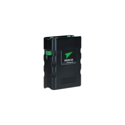 Green-GO Wireless Beltpack X compact two-way radio transceiver side view