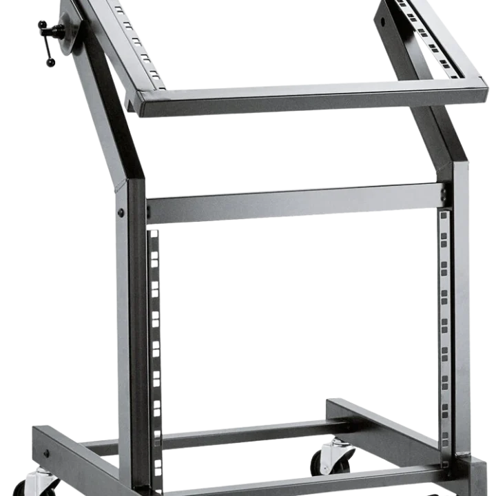 K&M 19 inch rack wagon black mobile equipment cart front view