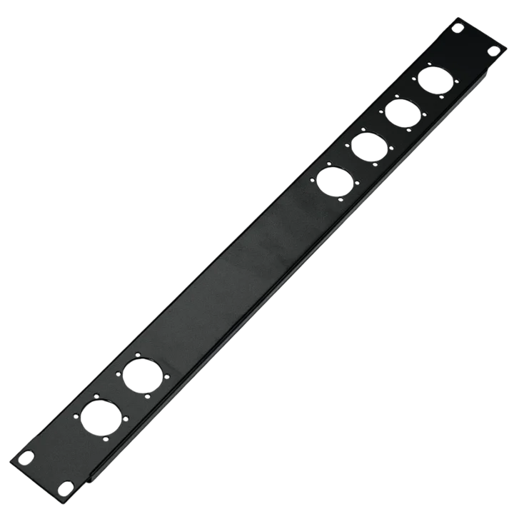 K&M 6 XLR panel connector with black finish and professional audio input jacks