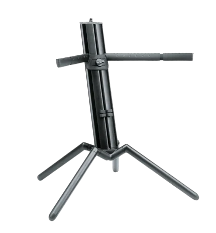 K&M Baby Spider Pro black anodized keyboard stand with adjustable legs and secure mounting base