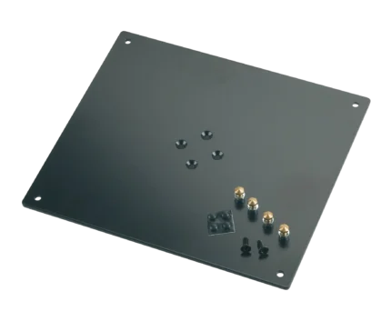 K&M bearing plate 320x280mm structured black finish front view