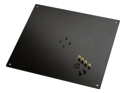 K&M bearing plate 420x380mm structured black finish professional audio equipment mounting