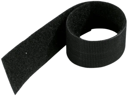 K&M black cable holder clamp with mounting bracket and cable management slots