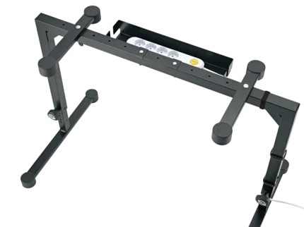 K&M cable organizer rear panel showing cable routing and mounting attachment points