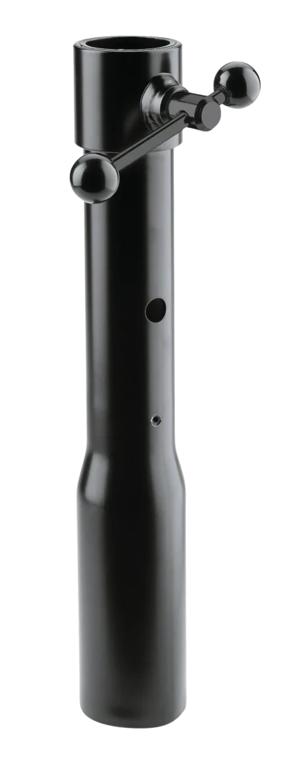 K&M black connection sleeve cable connector component front view