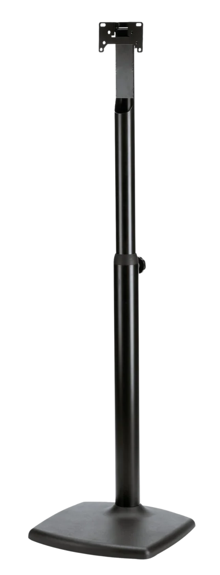 K&M Design monitor stand for Genelec speakers in structured black finish, front view