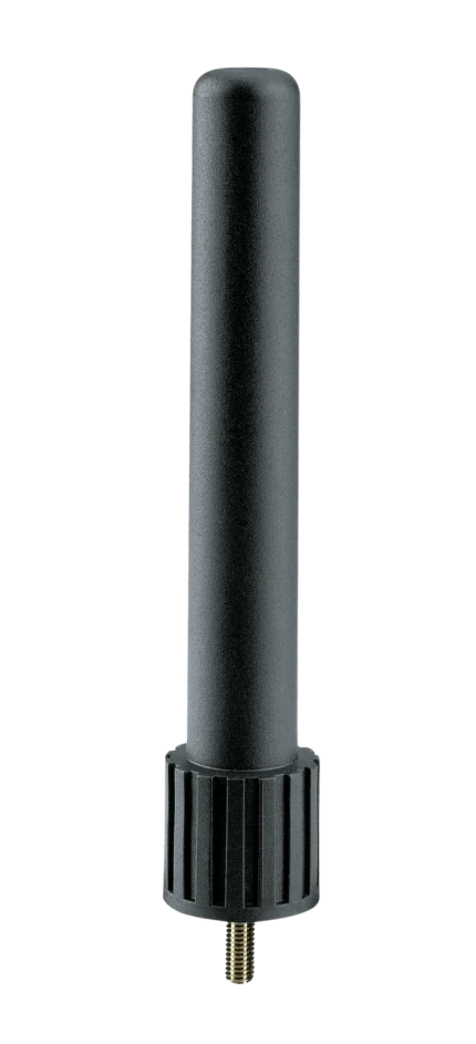 K&M black flute peg replacement part, front view showing threaded design and grip texture