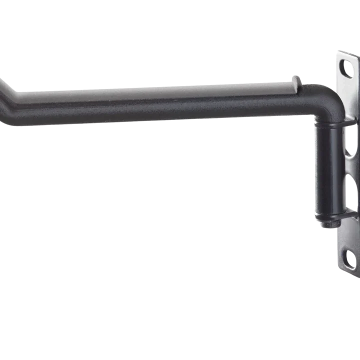 K&M black headphone holder stand with padded rest and stable base design