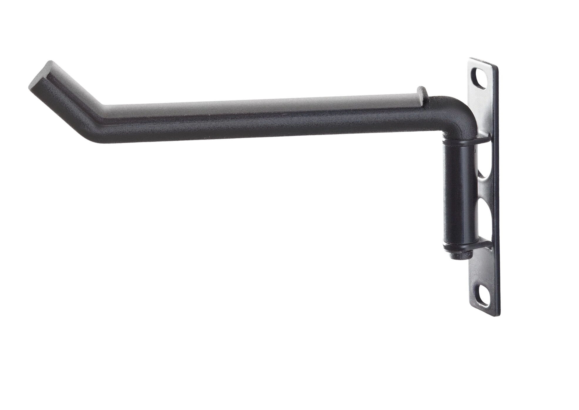 K&M Headphone Holder Black Stand Front View K&M black headphone holder stand with padded rest and stable base design