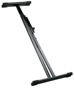K&M keyboard stand in black supporting electronic keyboard in professional studio application