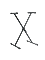 K&M black keyboard stand with adjustable height and sturdy metal frame construction