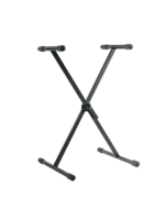 K&M black keyboard stand with adjustable height and sturdy metal frame construction