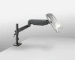 K&M laptop rest for monitor mounts black rear panel showing mounting hardware and adjustment mechanisms