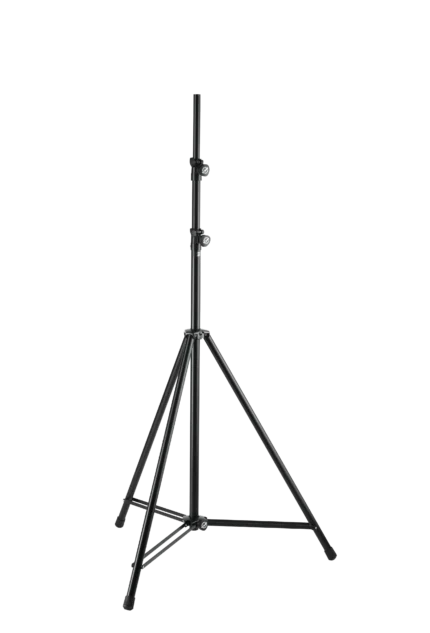 K&M black light stand with adjustable height and stable tripod base for studio lighting