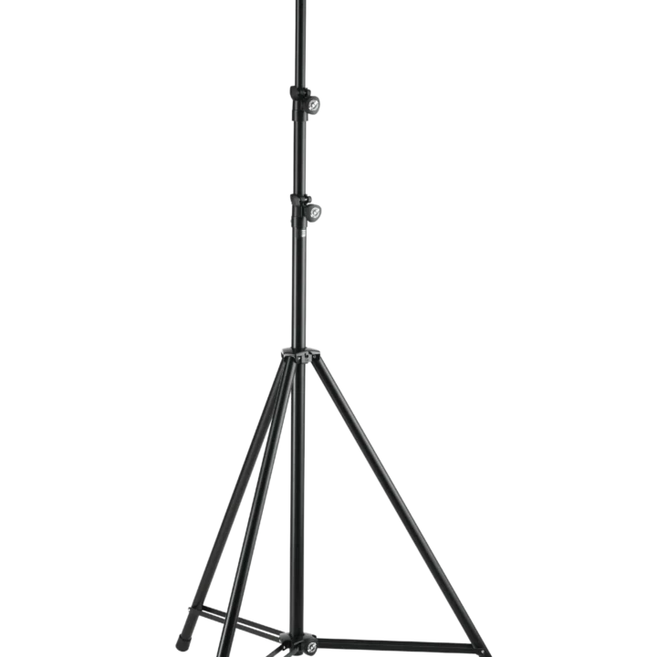 K&M black light stand with adjustable height and stable tripod base for studio lighting
