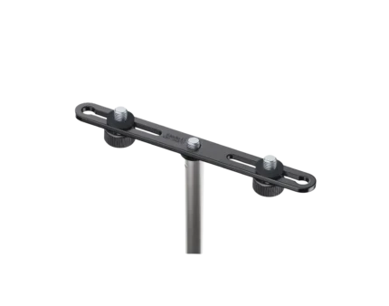 K&M microphone bar black professional mounting bracket with adjustment mechanisms and hardware
