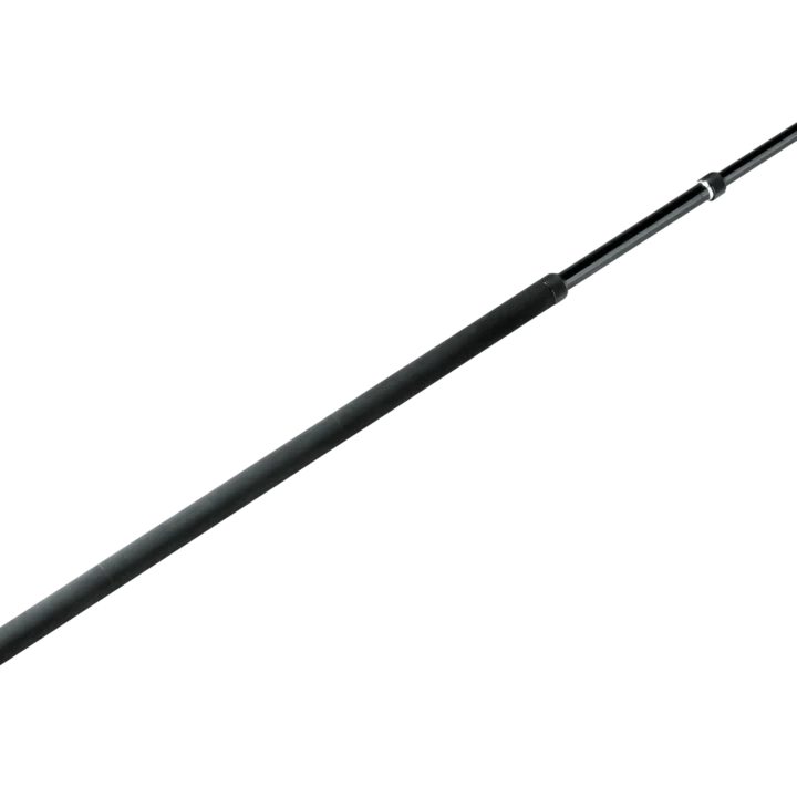 K&M microphone fishing pole boom arm in black, front view with adjustment mechanisms