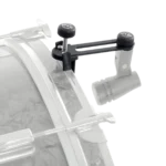 K&M microphone holder for drums black showing mounting bracket and adjustment features