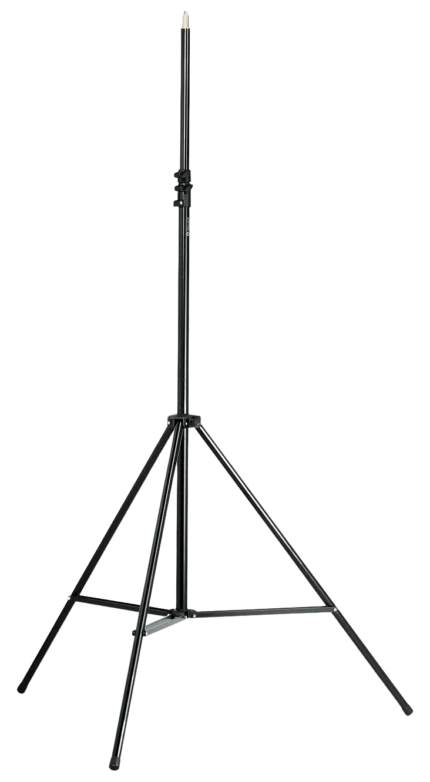 K&M black microphone stand with weighted base and adjustable boom arm