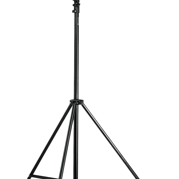 K&M black microphone stand with weighted base and adjustable boom arm