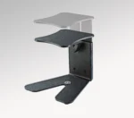 K&M monitor workstation stand structured black dimensional specifications and measurements diagram